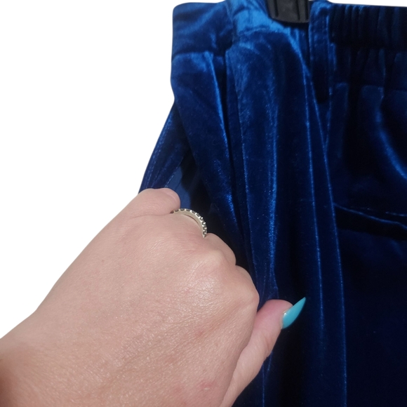 Skies Are Blue Velvetly Pants - Royal Blue - Picture 4 of 5